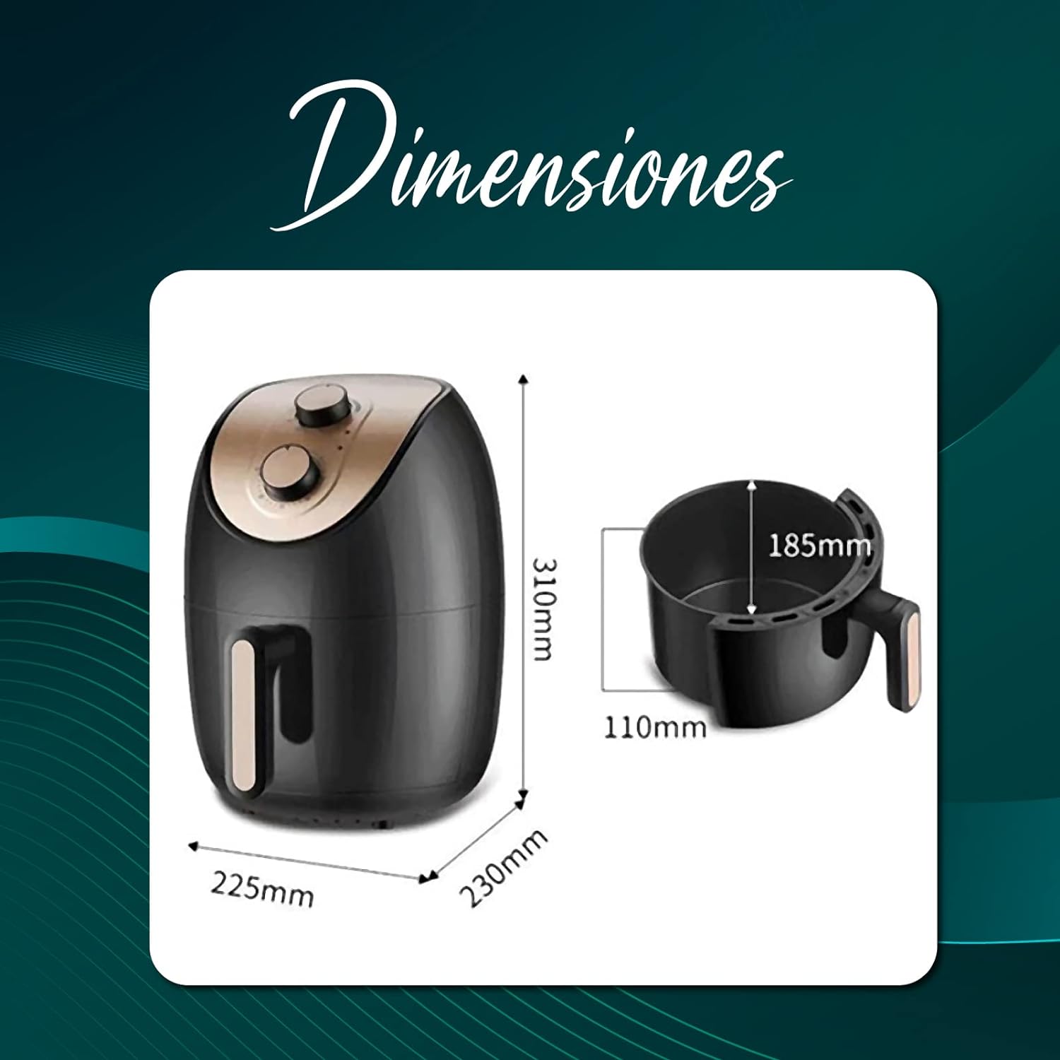 Freidora ZIVAMM con controles manuales