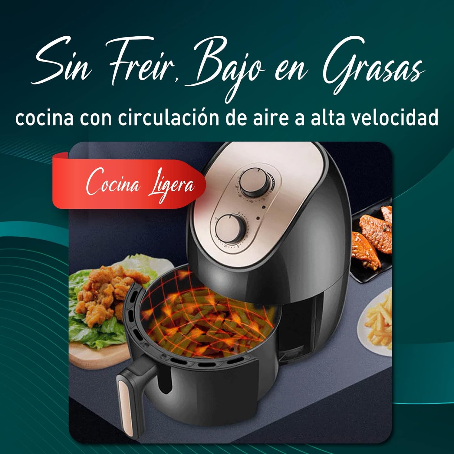 Freidora ZIVAMM con controles manuales