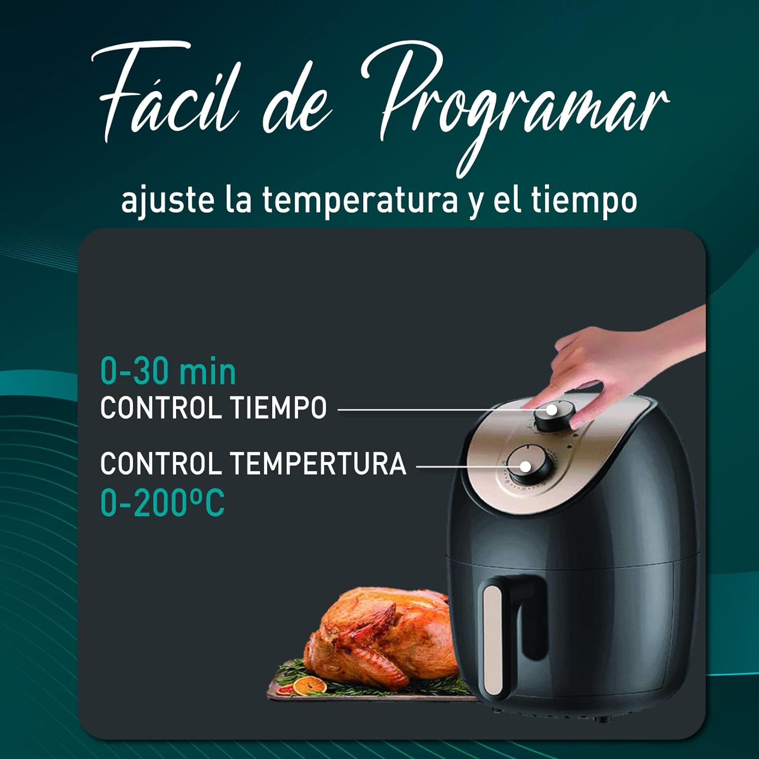 Freidora ZIVAMM con controles manuales