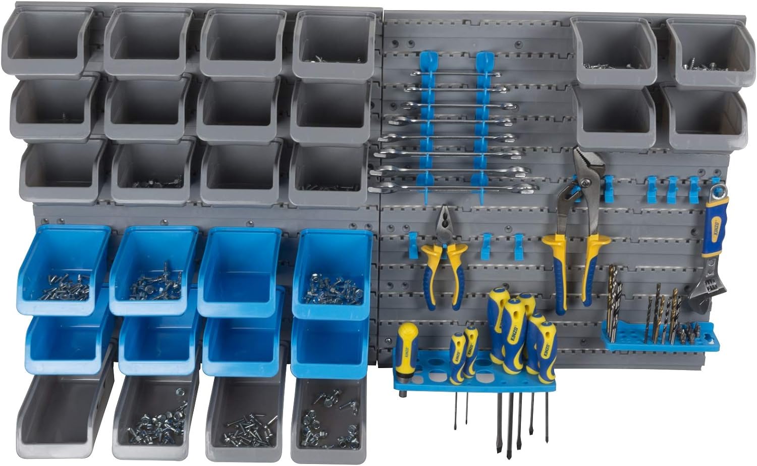 Kinzo - Panel de pared para herramientas 43pcs de trabajo con bandejas y ganchos de… – KnockOutlet
