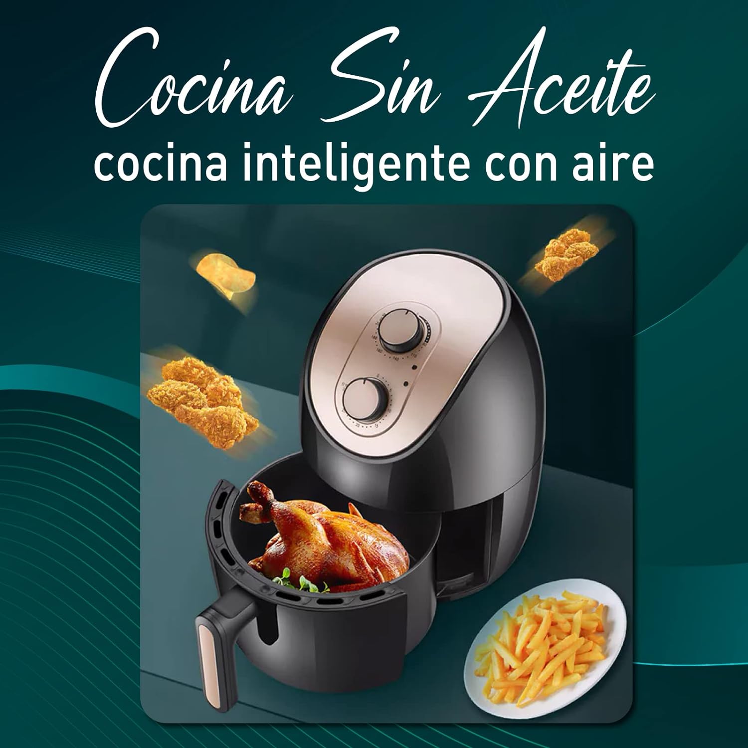 Freidora ZIVAMM con controles manuales