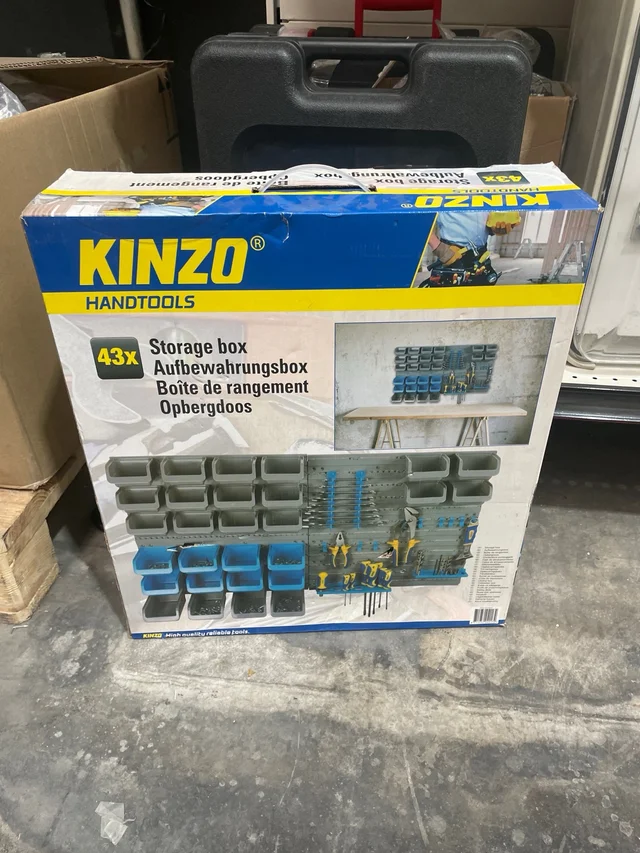 Kinzo - Panel de pared para herramientas 43pcs de trabajo con bandejas y ganchos de… – KnockOutlet