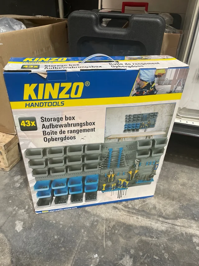Kinzo - Panel de pared para herramientas 43pcs de trabajo con bandejas y ganchos de… – KnockOutlet