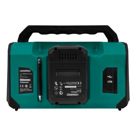 RADIO DE OBRA 20V - 2.0AH - FM, BLUETOOTH & USB - VONROC – KnockOutlet