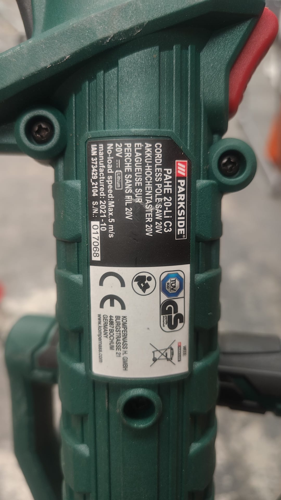 PARKSIDE 20V Podadora de altura a batería "PAHE 20-Li C3", sin batería ni cargador – KnockOutlet