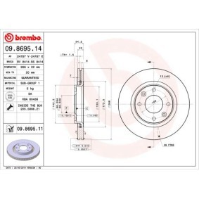 BREMBO COATED DISC LINE 09.8695.11 Disco de freno – KnockOutlet