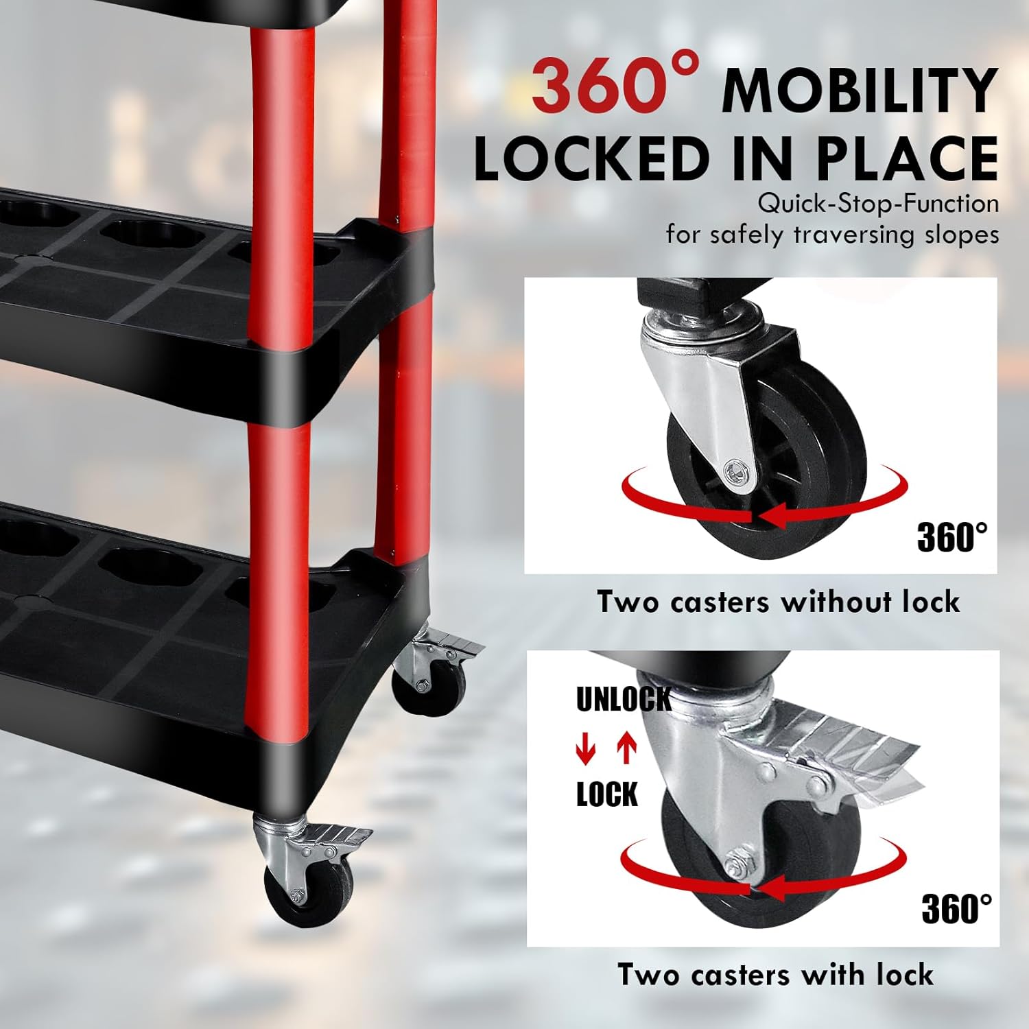 CCLIFE Carro de Taller con 3 Estantes Carro de Herramientas con Compartimentos MAX.150 kg – KnockOutlet