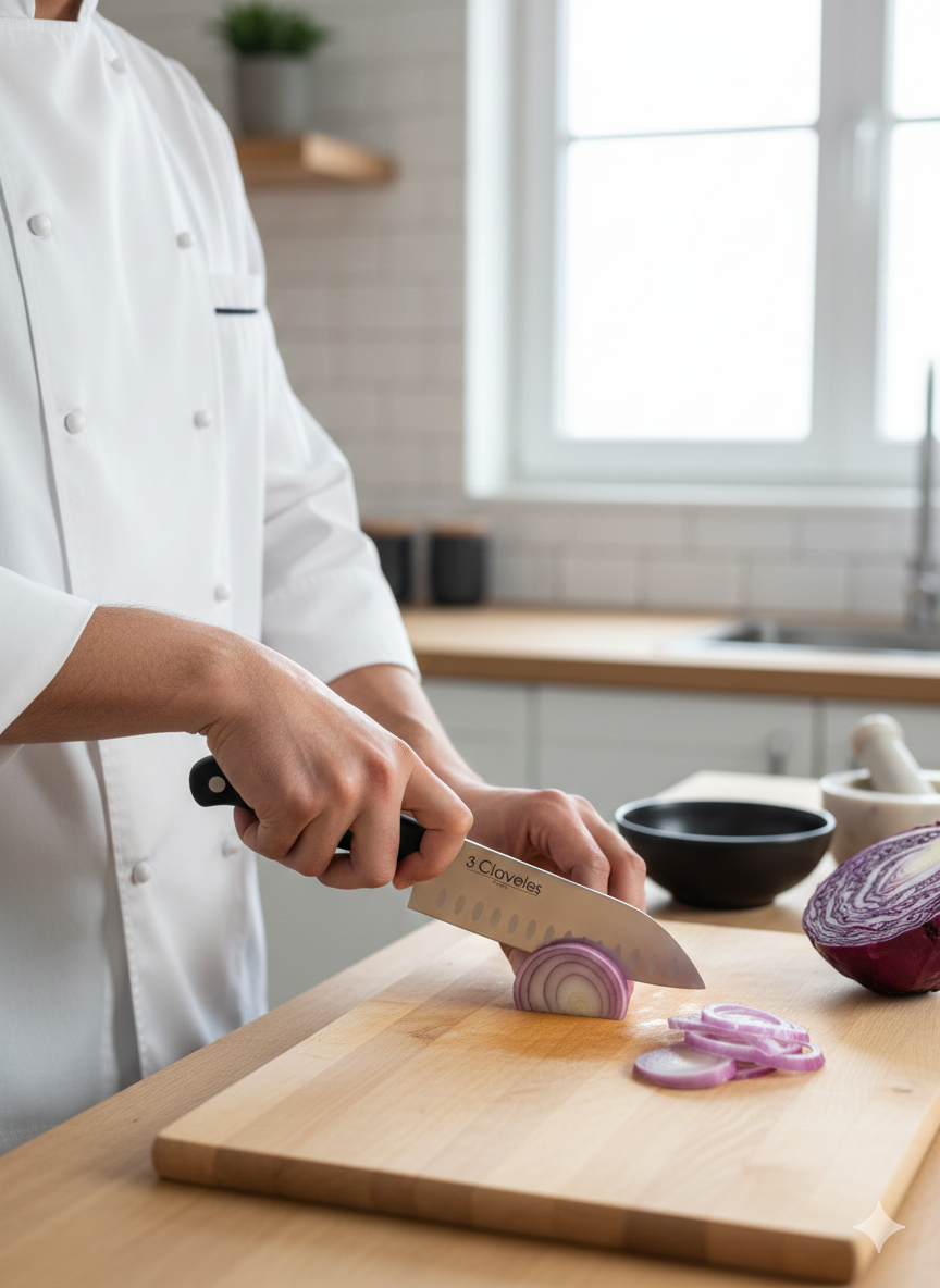 Cuchillo santoku 3 Claveles de 18 cm