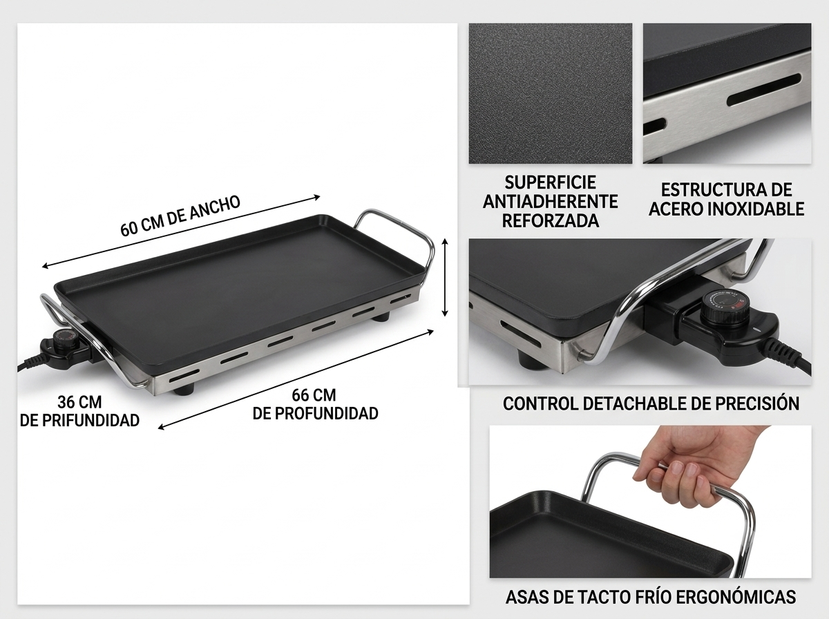 Plancha Herzster Table Chef XXL de 2500 W