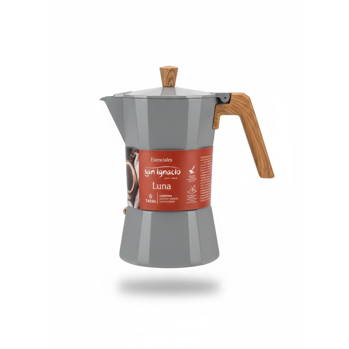Cafetera Italiana de Aluminio San Ignacio Luna, 6 tazas - Gris – KnockOutlet