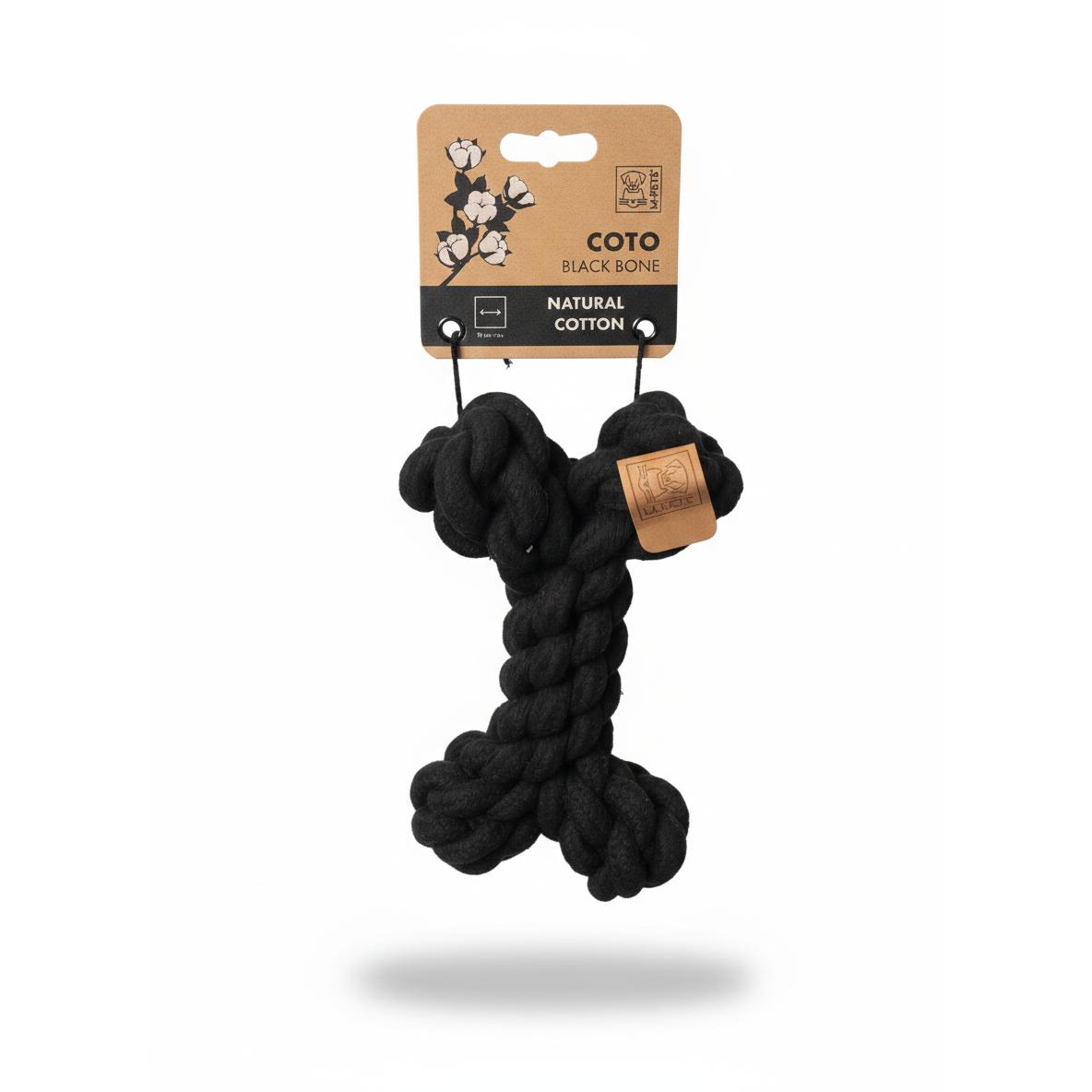 Hueso de cuerda M-Pets Coto negro, 19 cm