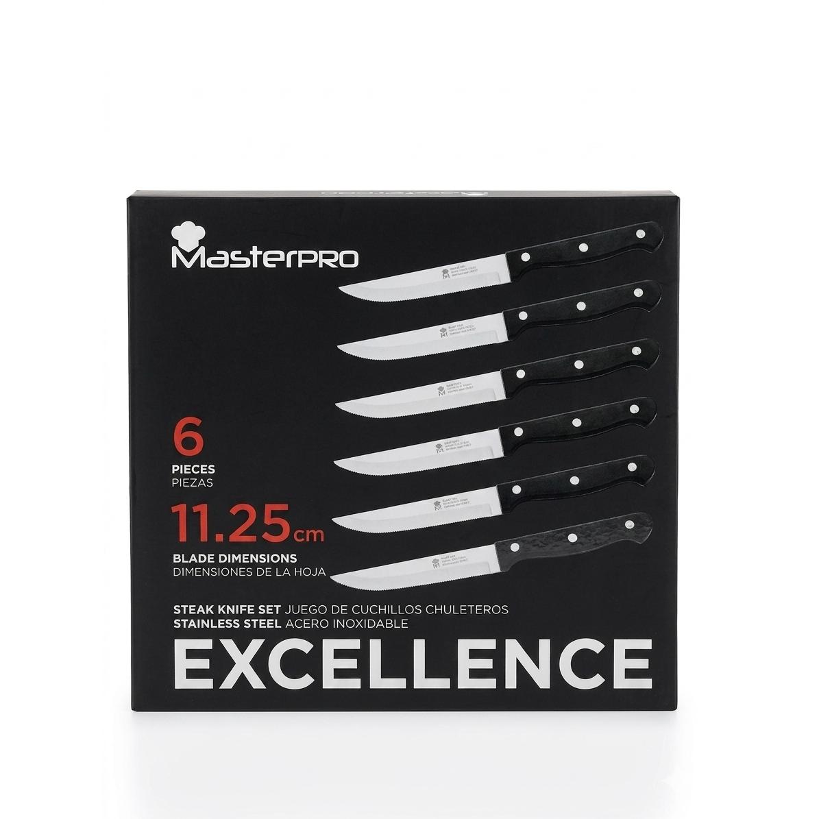 Cuchillos chuleteros Masterpro, 6 unidades