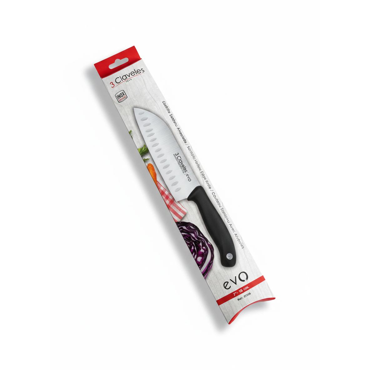 Cuchillo santoku 3 Claveles de 18 cm