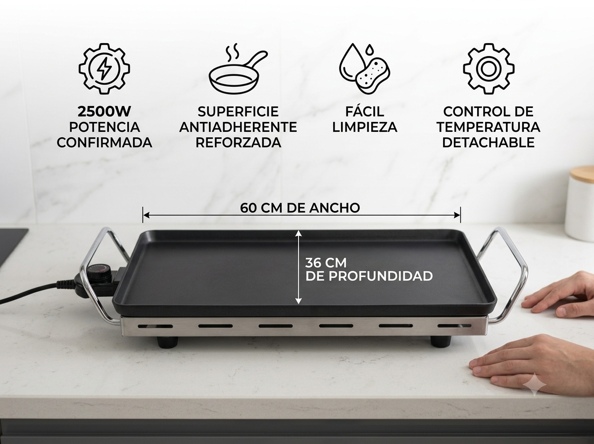 Plancha Herzster Table Chef XXL de 2500 W