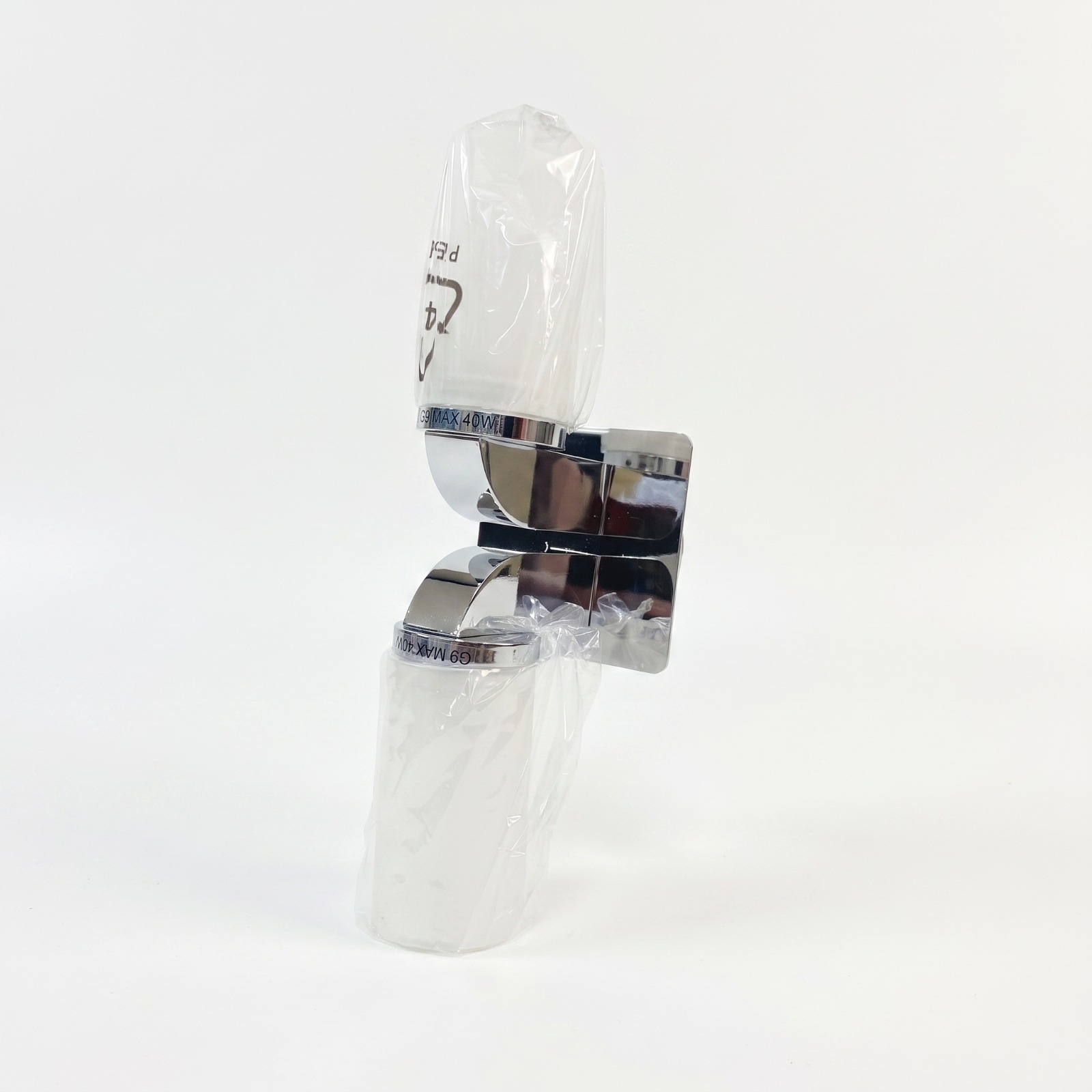 Aplique de pared cromado con doble G9