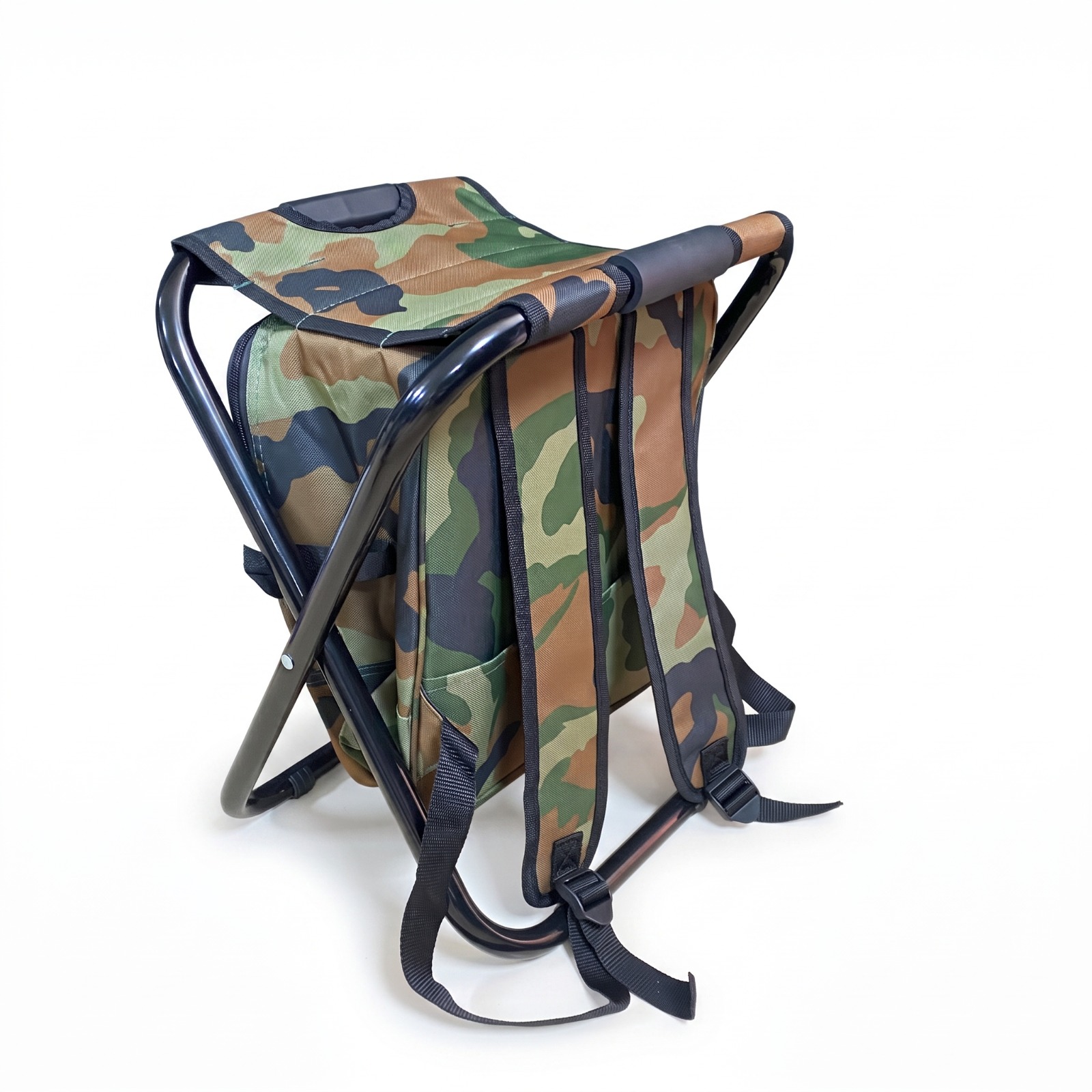 Mochila con silla plegable de camuflaje