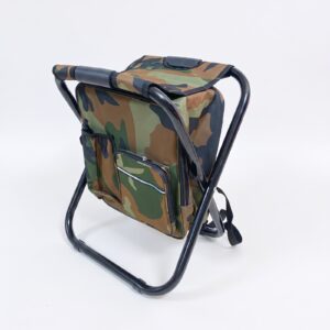 Mochila con silla plegable de camuflaje