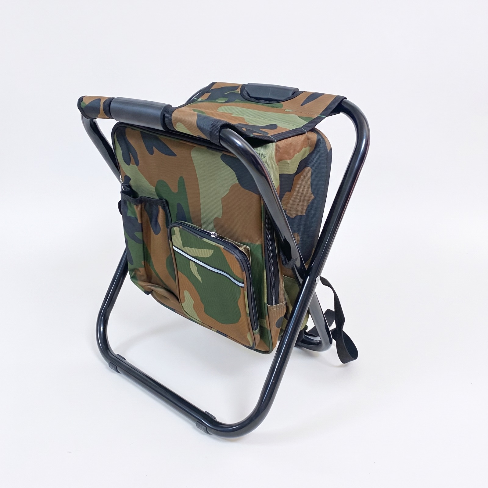 Mochila con silla plegable de camuflaje