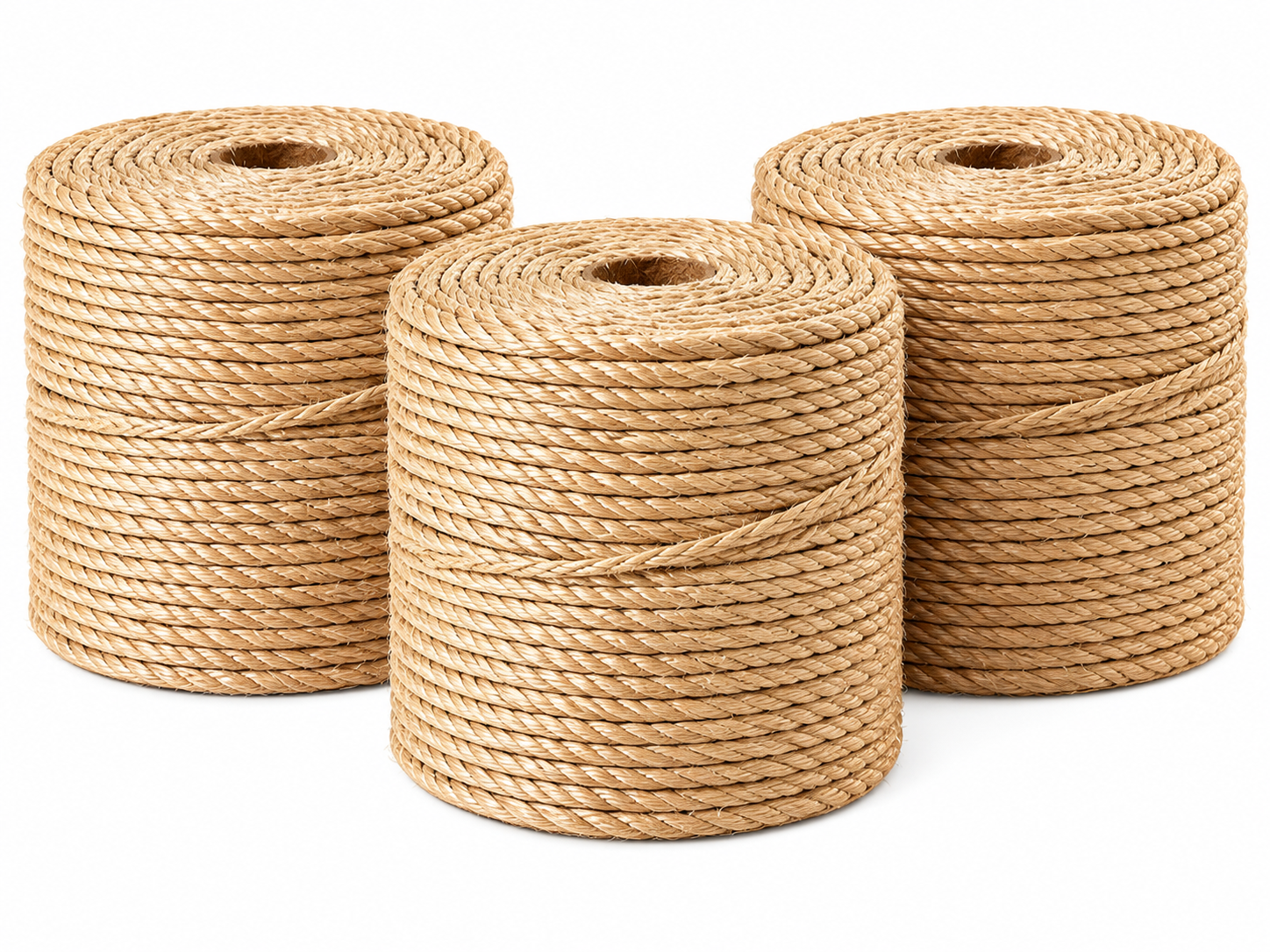 Tres bobinas de cuerda de sisal natural de 50 metros
